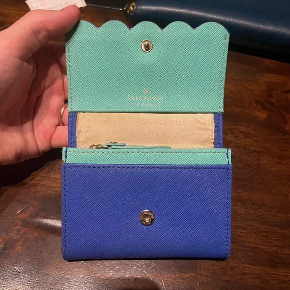 Kate spade royal blue / turquoise mini wallet - Picture 3 of 4